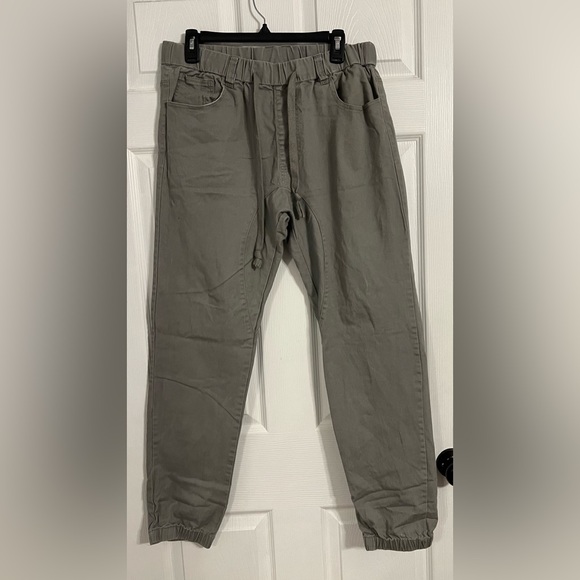 SEIZE& DESIST LOS ANGELES Men’s Large Gray Chino Joggers With Drawstrings - Picture 1 of 15